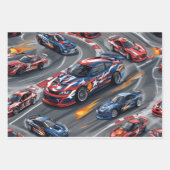 Drift-Car-Wrapping-Paper Geschenkpapier Set (Vorderseite 3)