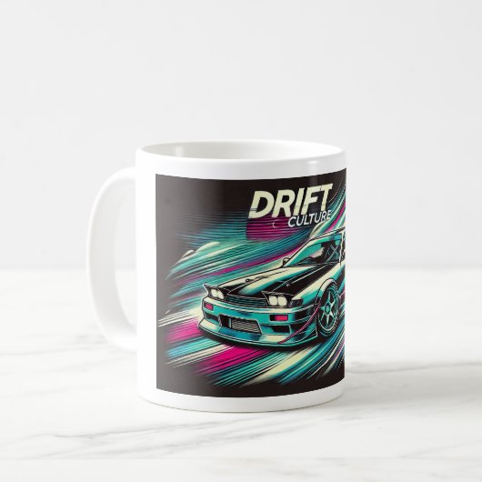 Drift Culture Drifting Design Sweatshirt Kaffeetasse (Vorderseite Links)
