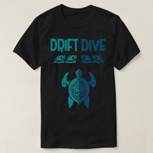Drift Dive Polynesisch Turtle Funny Scuba Dive T-Shirt (Design vorne)