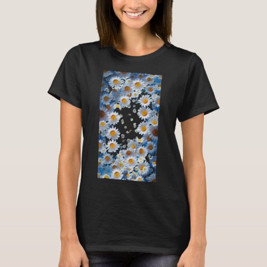 Drift of Daisies Petals in the Void Where Light Bl T-Shirt (Vorderseite)