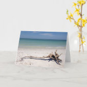 Drift Wood on Beach Mother-Day-Karte Karte (Gelbe Blume)