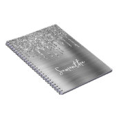 Driften Silver Glitzer Glam Name Notizblock (Rechte Seite)