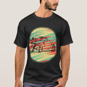 Driftendes Auto Retro Vintage 70er Jahre Silhouett T-Shirt
