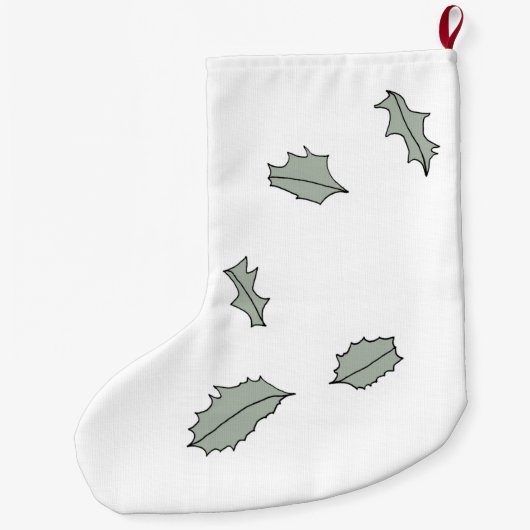 Drifting Holly Blätter Strumpf Großer Weihnachtsstrumpf (Rückseite)