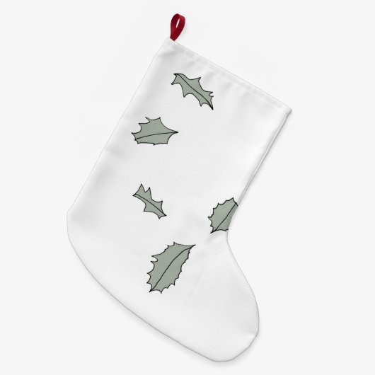 Drifting Holly Blätter Strumpf Großer Weihnachtsstrumpf (Vorderansicht (hängend))