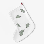Drifting Holly Blätter Strumpf Großer Weihnachtsstrumpf (Rückseite (Hängend))
