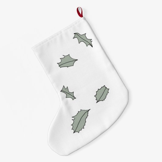 Drifting Holly Blätter Strumpf Großer Weihnachtsstrumpf (Rückseite (Hängend))