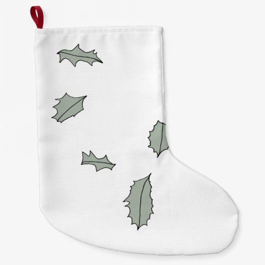 Drifting Holly Blätter Strumpf Großer Weihnachtsstrumpf (Vorderseite)