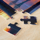 "Drifting Tranquility: Kanus unter Jacarandas Puzzle (Seite)