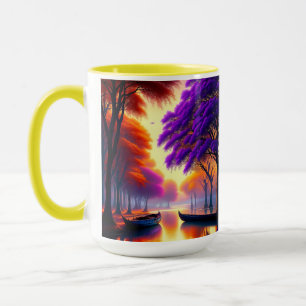 "Drifting Tranquility: Kanus unter Jacarandas Tasse