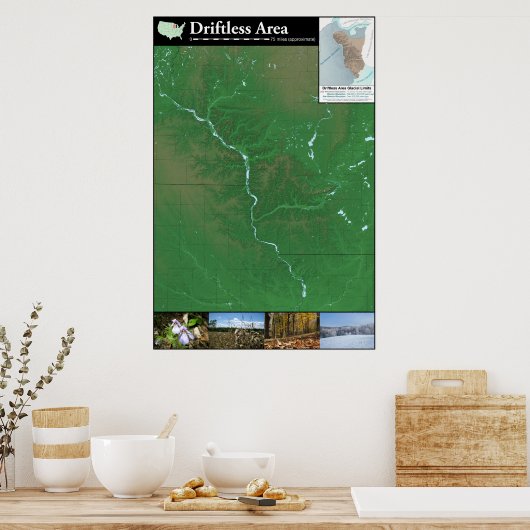 Driftless Area Map Poster (24x36in) (Küche)