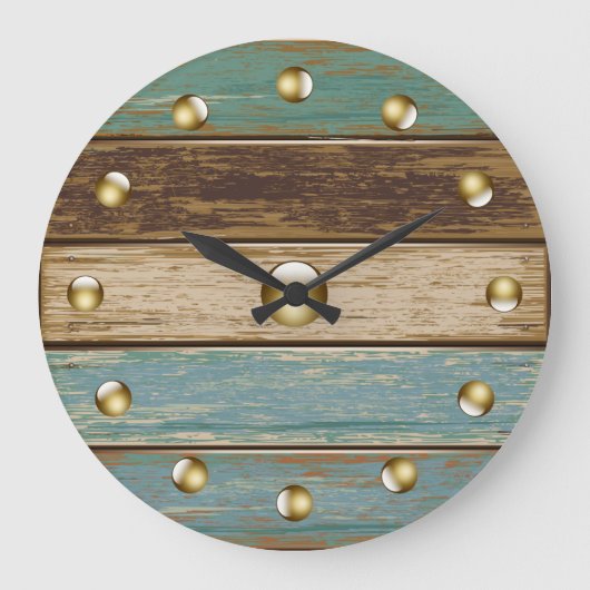 Driftwood 3 Wall Clock Große Wanduhr (Vorderseite)