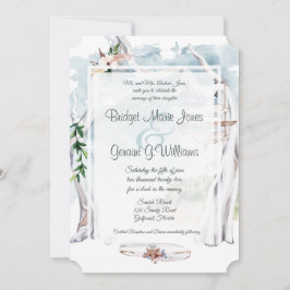 Driftwood Arbor Beach Wedding Einladung