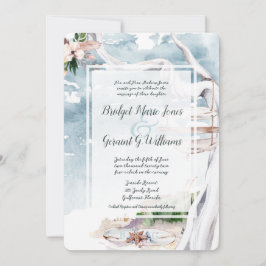 Driftwood Arbor Beach Wedding Einladung