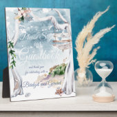 Driftwood Arbor Beach Wedding Guestbook Fotoplatte (Seite)