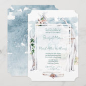 Driftwood Arbor Boho Beach Wedding Einladung (Vorne/Hinten)