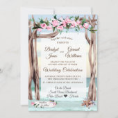 Driftwood Arbor Gulf Coast Wedding Einladung (Vorderseite)