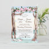 Driftwood Arbor Gulf Coast Wedding Einladung (Stehend Vorderseite)