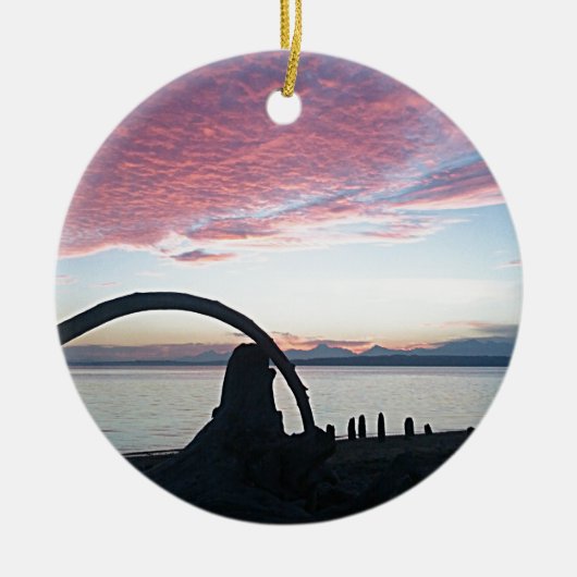 Driftwood Arch Sunset Keramikornament (Vorne)