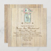 Driftwood Barwood Wood Rustic Mason Jar Garden Flo Einladung (Vorne/Hinten)