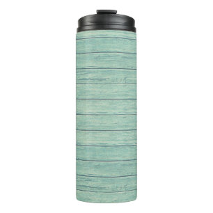 Driftwood Beach Design Thermal Tumbler. Jade Thermosbecher