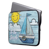 Driftwood Beach Design Yacht 13" Laptop Sleeve. Laptopschutzhülle (Vorderseite Links)