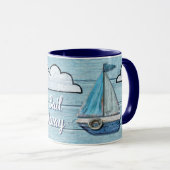 Driftwood Beach Design Yacht 2 Ton Kaffee Tasse. Tasse (VorderseiteRechts)