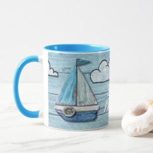Driftwood Beach Design Yacht 2 Töne Kaffee Tasse. Tasse