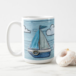 Driftwood Beach Design Yacht hohe Kaffee-Tasse. Kaffeetasse