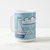 Driftwood Beach Design Yacht hohe Kaffee-Tasse. Kaffeetasse (Vorderseite Links)