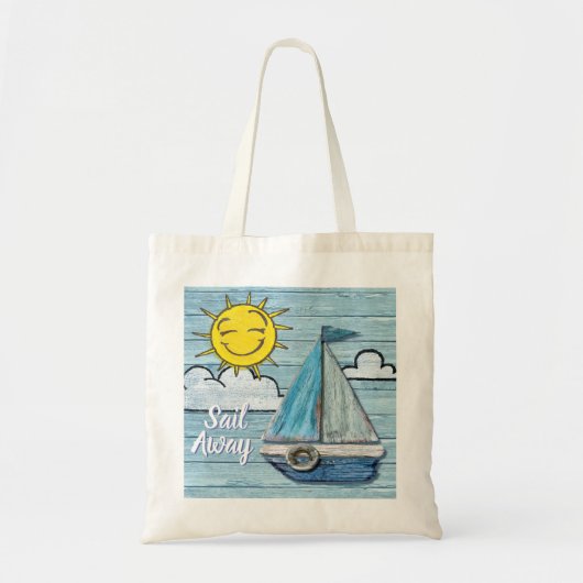 Driftwood Beach Design Yacht Tote Tasche. Tragetasche (Vorne)