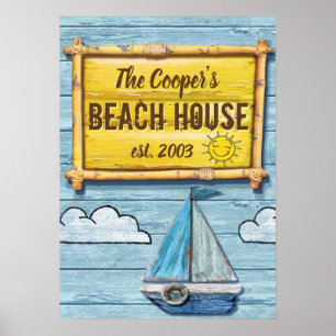 Driftwood Beach House - Familienzeichen Poster