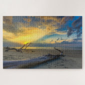 Driftwood Beaufort SC Beach Sunrise Puzzle (Horizontal)