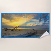 Driftwood Beaufort SC Beach Sunrise Strandtuch (Vorderseite)