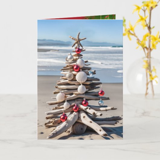 Driftwood Christmas Tree Karte (Gelbe Blume)