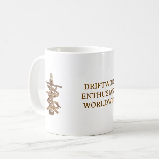 DRIFTWOOD ENTHUSIASTS WORLDWIDE. WHITE MUG ite mug Kaffeetasse (Vorderseite Links)