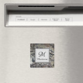 Driftwood Foto Beach Abstrakt Earth Tone Monogram Magnet (In Situ (Geschirrspüler))