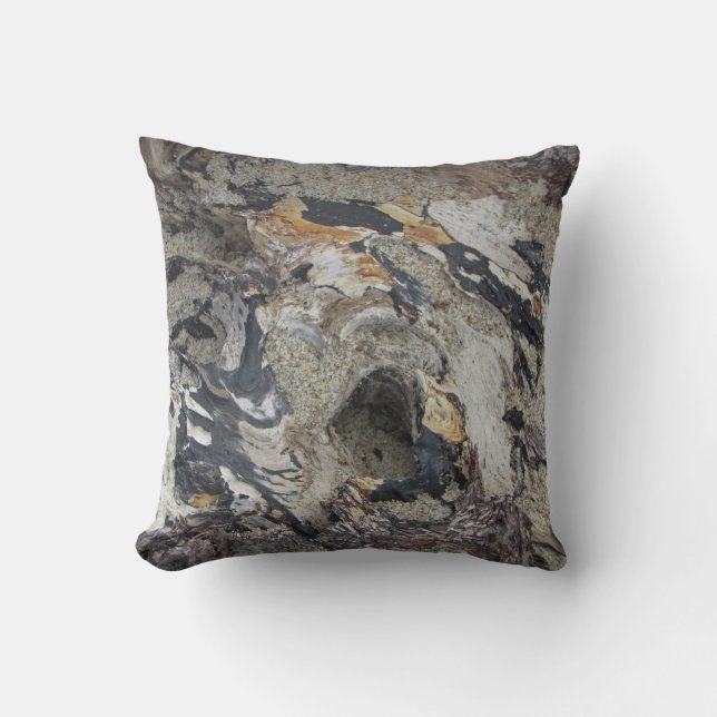 Driftwood Grain Pattern Foto Rustikale Strandlands Kissen (Vorderseite)