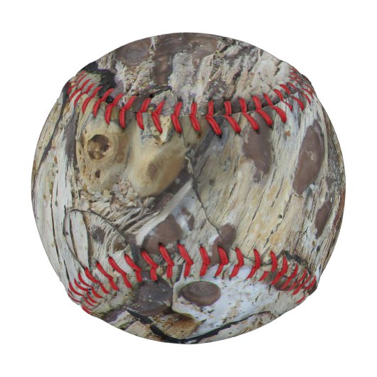 Driftwood Gran Pattern Foto Rustikales Holzkorn Baseball (Vorderseite)