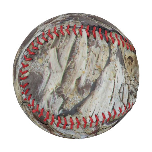 Driftwood Gran Pattern Foto Rustikales Holzkorn Baseball (Vorderseite Links)
