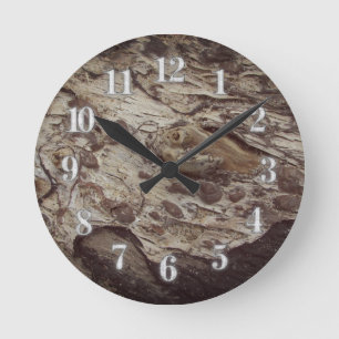 Driftwood Gran Pattern Foto Rustikales Holzkorn Runde Wanduhr