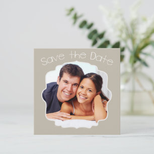 Driftwood Graugelbes Foto Modernes Save the Date