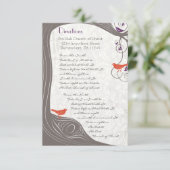 Driftwood Gray Coral Orange Tree Swirl Richtung Einladung (Stehend Vorderseite)