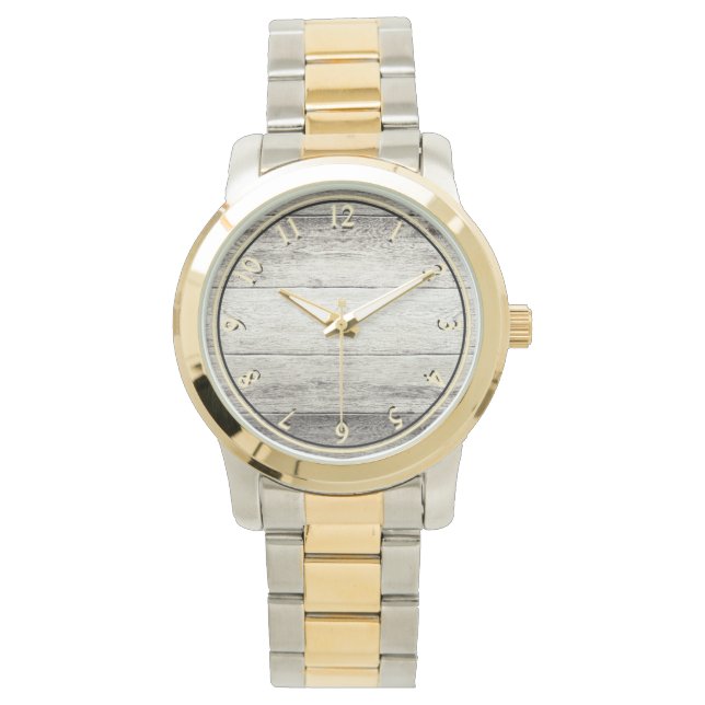 Driftwood-Hintergrund Armbanduhr (Vorderseite)