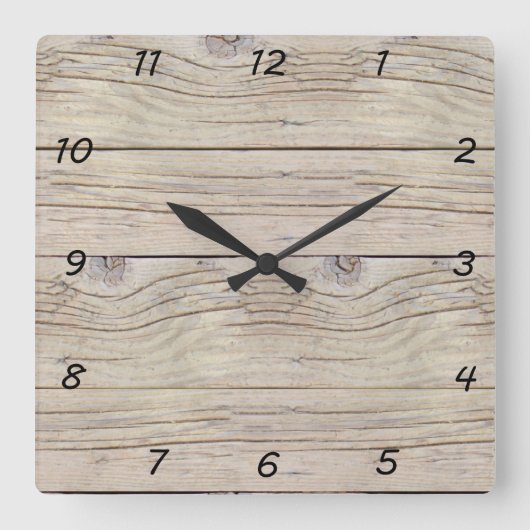 Driftwood-Hintergrund Quadratische Wanduhr (Vorderseite)