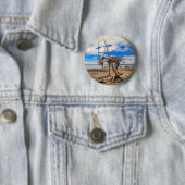 Driftwood-Kunstwerk am Hokitika Beach, Neuseeland Button (Beispiel)