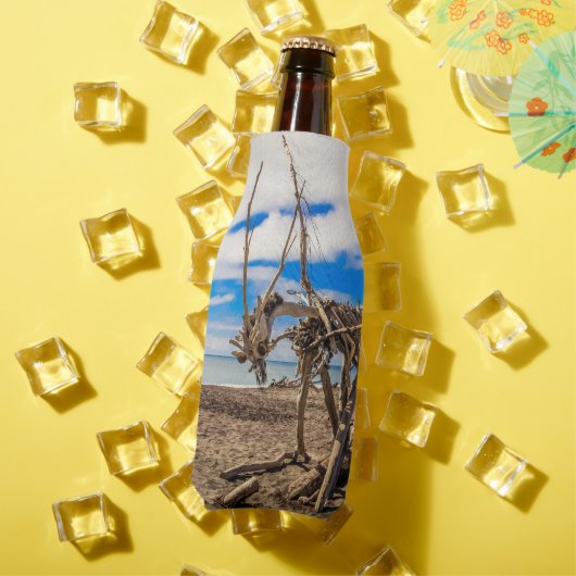 Driftwood-Kunstwerk am Hokitika Beach, Neuseeland Flaschenkühler (In Situ Sommer)