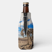 Driftwood-Kunstwerk am Hokitika Beach, Neuseeland Flaschenkühler (Flasche Rückseite)