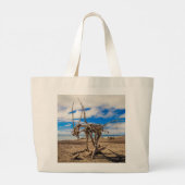 Driftwood-Kunstwerk am Hokitika Beach, Neuseeland Jumbo Stoffbeutel (Rückseite)