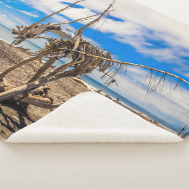 Driftwood-Kunstwerk am Hokitika Beach, Neuseeland Sherpadecke